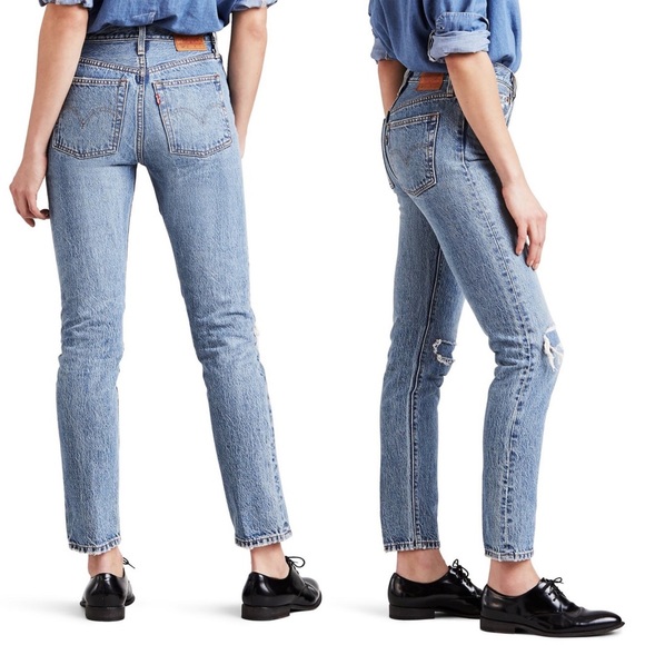 Levi's 501 Skinny Distressed Jeans Super Stylish - Picture 2 of 5